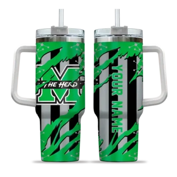 custom marshall thundering herd claw cut green black curved tumbler best selling.webp