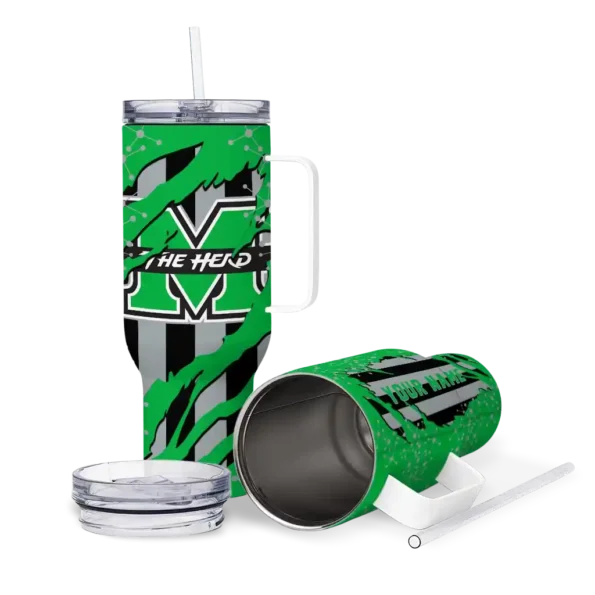 custom marshall thundering herd claw cut green black curved tumbler high quality.webp
