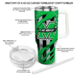 custom marshall thundering herd claw cut green black curved tumbler best selling.webp