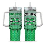 custom marshall thundering herd hex texture green curved tumbler best selling.webp