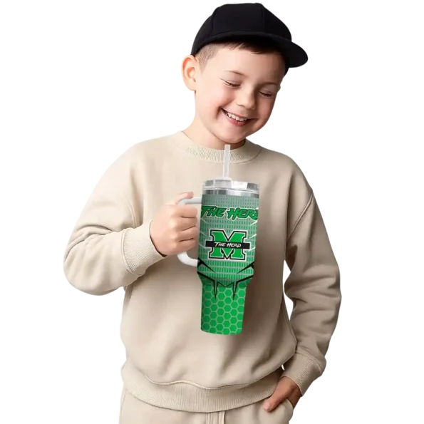 custom marshall thundering herd hex texture green curved tumbler latest model.webp