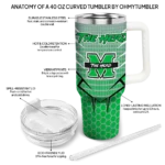 custom marshall thundering herd hex texture green curved tumbler best selling.webp