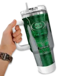 custom marshall thundering herd hexagon armor green curved tumbler best selling.webp