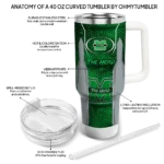 custom marshall thundering herd hexagon armor green curved tumbler best selling.webp