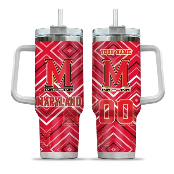 custom maryland terrapins bold diamonds red curved tumbler best selling.webp