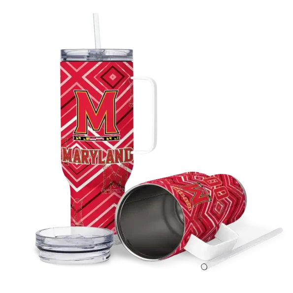 custom maryland terrapins bold diamonds red curved tumbler high quality.webp