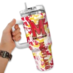 custom maryland terrapins camo mashup red white curved tumbler best selling.webp
