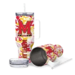 custom maryland terrapins camo mashup red white curved tumbler best selling.webp