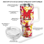 custom maryland terrapins camo mashup red white curved tumbler best selling.webp
