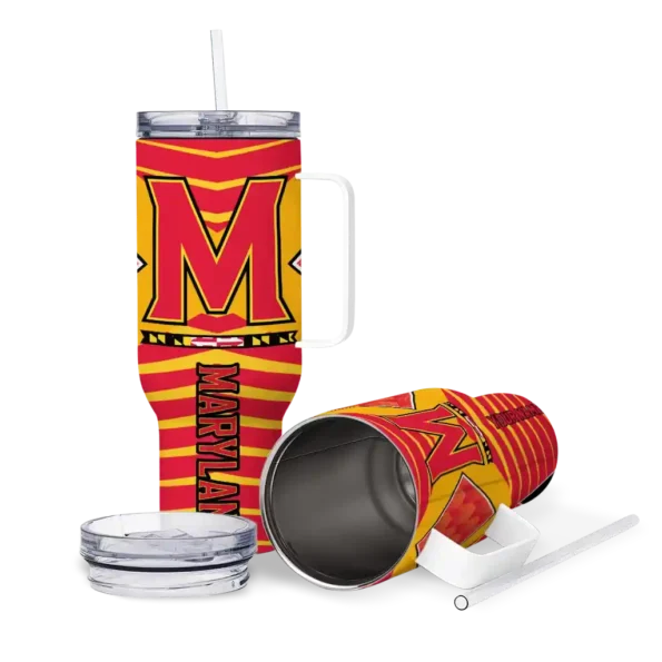 custom maryland terrapins chevron layers red curved tumbler high quality.webp