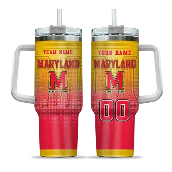 custom maryland terrapins gradient dots red curved tumbler best selling.webp