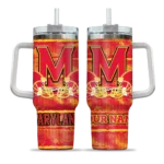 custom maryland terrapins honey streaks red curved tumbler best selling.webp
