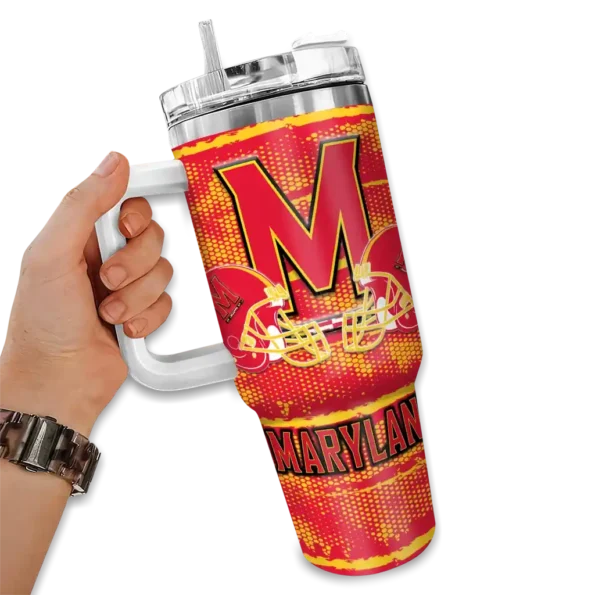 custom maryland terrapins honey streaks red curved tumbler fashion forward.webp