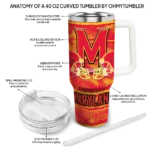 custom maryland terrapins honey streaks red curved tumbler best selling.webp