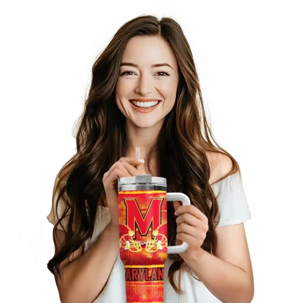 custom maryland terrapins honey streaks red curved tumbler premium grade.webp