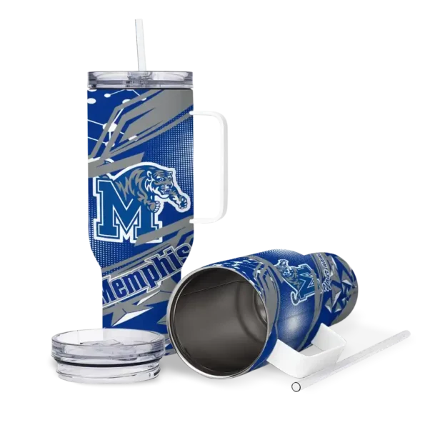 custom memphis tigers abstract paths blue curved tumbler high quality.webp
