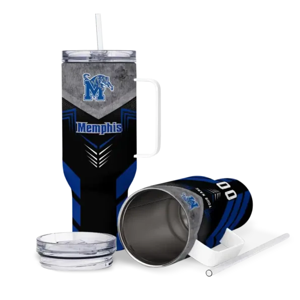custom memphis tigers arrow armor blue black curved tumbler high quality.webp
