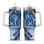 custom memphis tigers arrow burst blue curved tumbler best selling.webp