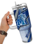 custom memphis tigers arrow burst blue curved tumbler best selling.webp