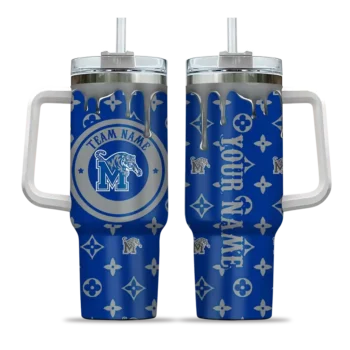 custom memphis tigers bullseye drips blue curved tumbler best selling.webp