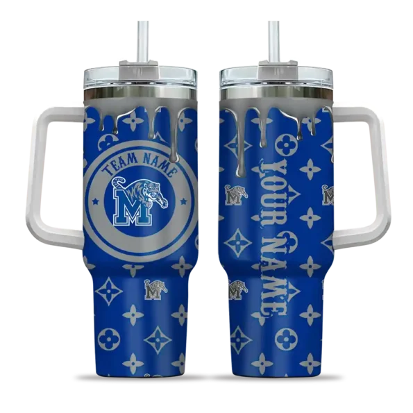 custom memphis tigers bullseye drips blue curved tumbler best selling.webp
