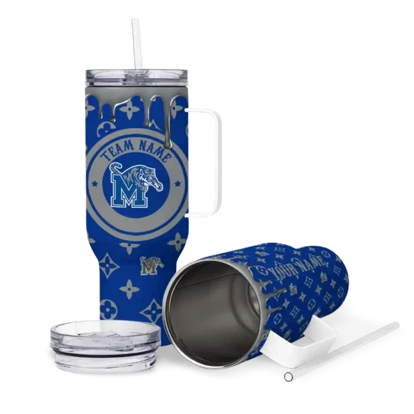 custom memphis tigers bullseye drips blue curved tumbler high quality.webp