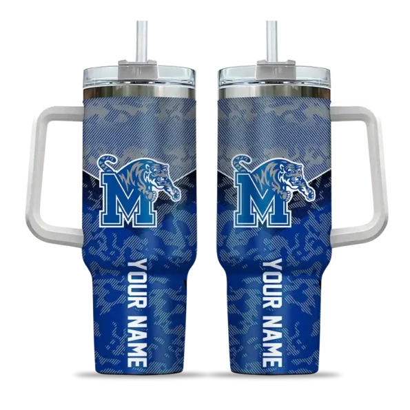 custom memphis tigers chevron stripe blue curved tumbler best selling.webp