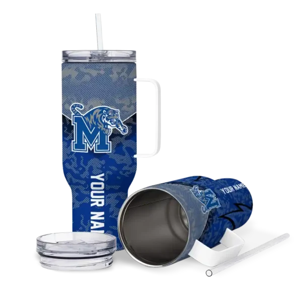 custom memphis tigers chevron stripe blue curved tumbler high quality.webp