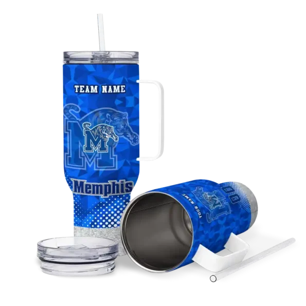 custom memphis tigers geometric prism blue curved tumbler high quality.webp