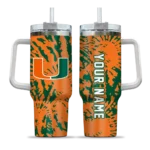 custom miami hurricanes burst swirl orange curved tumbler best selling.webp