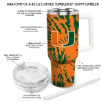 custom miami hurricanes burst swirl orange curved tumbler best selling.webp