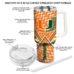 custom miami hurricanes chevron angle orange curved tumbler best selling.webp