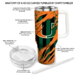 custom miami hurricanes claw cut orange black curved tumbler best selling.webp