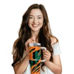 custom miami hurricanes claw cut orange black curved tumbler best selling.webp