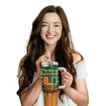 custom miami hurricanes hex texture orange curved tumbler best selling.webp