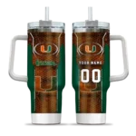 custom miami hurricanes hexagon armor orange curved tumbler best selling.webp