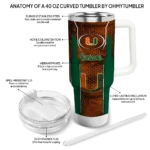 custom miami hurricanes hexagon armor orange curved tumbler best selling.webp