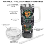 custom miami hurricanes superman shield orange gray curved tumbler best selling.webp