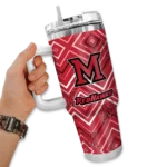 custom miami redhawks bold diamonds red curved tumbler best selling.webp