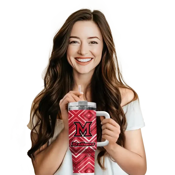 custom miami redhawks bold diamonds red curved tumbler premium grade.webp