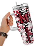 custom miami redhawks camo mashup red white curved tumbler best selling.webp