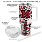 custom miami redhawks camo mashup red white curved tumbler best selling.webp