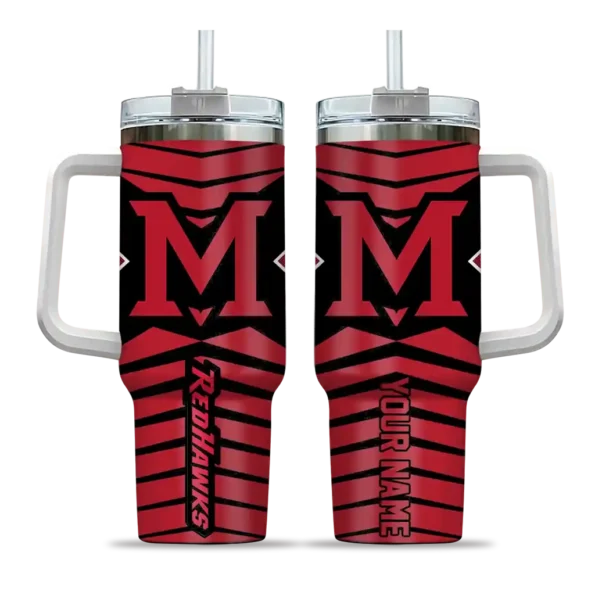 custom miami redhawks chevron layers red curved tumbler best selling.webp