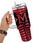 custom miami redhawks chevron layers red curved tumbler best selling.webp