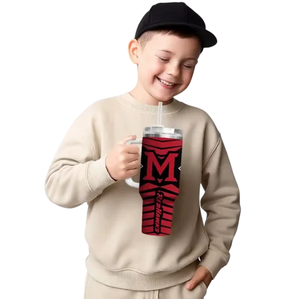 custom miami redhawks chevron layers red curved tumbler latest model.webp