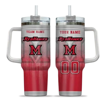 custom miami redhawks gradient dots red curved tumbler best selling.webp