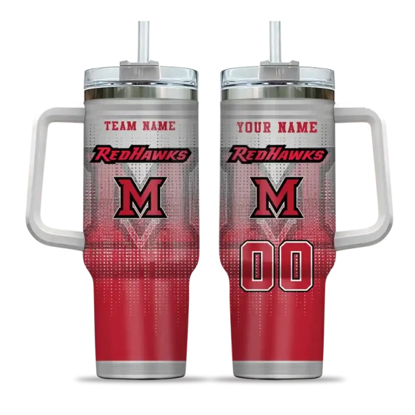custom miami redhawks gradient dots red curved tumbler best selling.webp