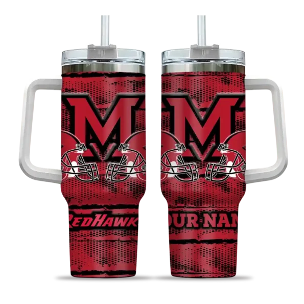 custom miami redhawks honey streaks red curved tumbler best selling.webp