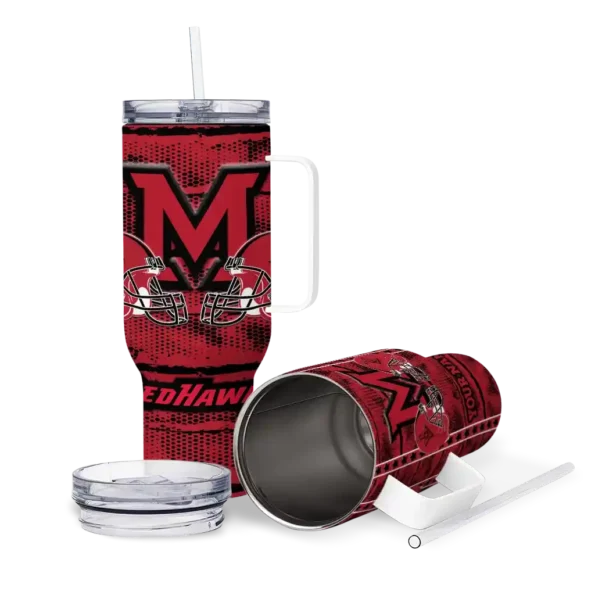 custom miami redhawks honey streaks red curved tumbler high quality.webp