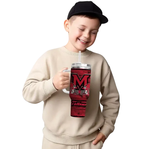 custom miami redhawks honey streaks red curved tumbler latest model.webp